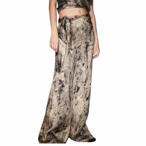 NWT zara printed pareo trousers Sz S